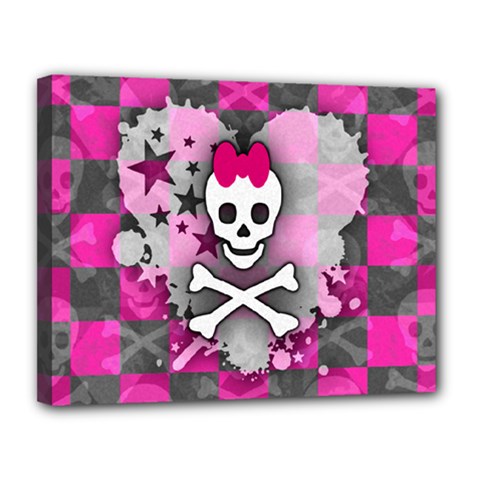 Princess Skull Heart Canvas 14  x 11  (Stretched) from ArtsNow.com