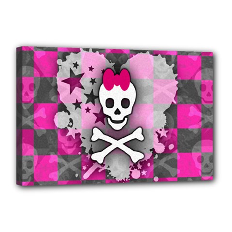 Princess Skull Heart Canvas 18  x 12  (Stretched) from ArtsNow.com