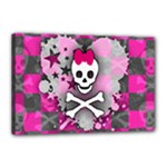 Princess Skull Heart Canvas 18  x 12  (Stretched)