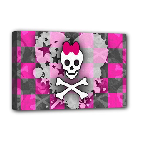 Princess Skull Heart Deluxe Canvas 18  x 12  (Stretched) from ArtsNow.com