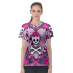 Princess Skull Heart Women s Sport Mesh Tee