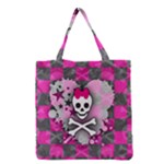 Princess Skull Heart Grocery Tote Bag