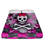 Princess Skull Heart Fitted Sheet (Queen Size)