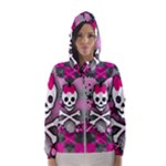 Princess Skull Heart Women s Hooded Windbreaker