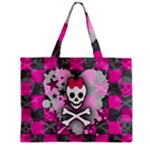 Princess Skull Heart Zipper Mini Tote Bag