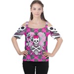 Princess Skull Heart Cutout Shoulder Tee