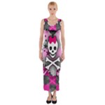 Princess Skull Heart Fitted Maxi Dress