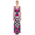 Princess Skull Heart Thigh Split Maxi Dress