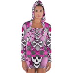 Princess Skull Heart Long Sleeve Hooded T-shirt