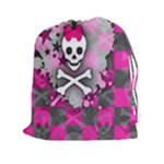 Princess Skull Heart Drawstring Pouch (XXL)