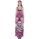 Princess Skull Heart Empire Waist Maxi Dress