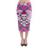 Princess Skull Heart Midi Pencil Skirt