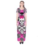 Princess Skull Heart Short Sleeve Maxi Dress