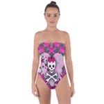 Princess Skull Heart Tie Back One Piece Swimsuit