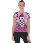 Princess Skull Heart Short Sleeve Sports Top 