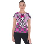 Princess Skull Heart Short Sleeve Sports Top 