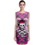 Princess Skull Heart Sleeveless Velvet Midi Dress