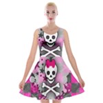 Princess Skull Heart Velvet Skater Dress