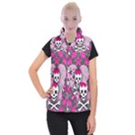 Princess Skull Heart Women s Button Up Vest