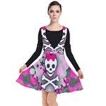 Princess Skull Heart Plunge Pinafore Dress