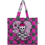 Princess Skull Heart Canvas Travel Bag