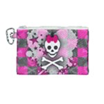 Princess Skull Heart Canvas Cosmetic Bag (Medium)