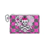 Princess Skull Heart Canvas Cosmetic Bag (Small)