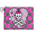 Princess Skull Heart Canvas Cosmetic Bag (XXL)