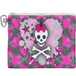 Princess Skull Heart Canvas Cosmetic Bag (XXXL)