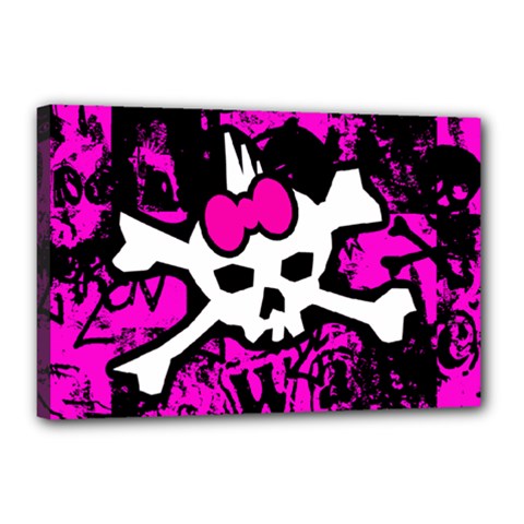 Punk Skull Princess Canvas 18  x 12  (Stretched) from ArtsNow.com