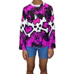 Punk Skull Princess Kids  Long Sleeve Swimwear