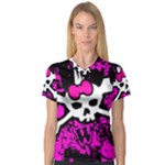 Punk Skull Princess V-Neck Sport Mesh Tee