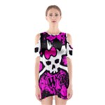 Punk Skull Princess Shoulder Cutout One Piece Dress