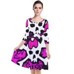 Punk Skull Princess Quarter Sleeve Waist Band Dress