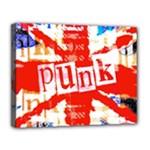 Punk Union Jack Canvas 14  x 11  (Stretched)