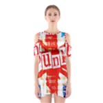 Punk Union Jack Shoulder Cutout One Piece Dress