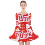 Punk Union Jack Long Sleeve Velvet Skater Dress