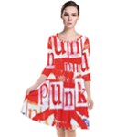 Punk Union Jack Quarter Sleeve Waist Band Dress