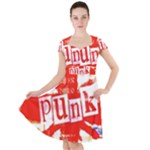 Punk Union Jack Cap Sleeve Midi Dress