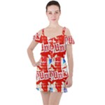 Punk Union Jack Ruffle Cut Out Chiffon Playsuit