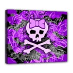 Purple Girly Skull Deluxe Canvas 24  x 20  (Stretched)