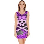 Purple Girly Skull Bodycon Dress