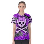 Purple Girly Skull Women s Cotton Tee