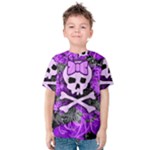 Purple Girly Skull Kids  Cotton Tee