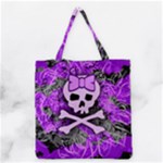 Purple Girly Skull Grocery Tote Bag