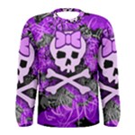 Purple Girly Skull Men s Long Sleeve Tee