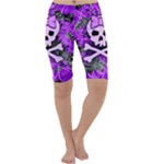 Purple Girly Skull Cropped Leggings 