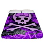 Purple Girly Skull Fitted Sheet (Queen Size)