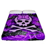 Purple Girly Skull Fitted Sheet (California King Size)