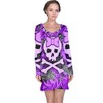 Purple Girly Skull Long Sleeve Nightdress